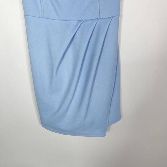 Blue Blush Small S Blue Wrap Front Dress with Shorts Romper Square Neck Cocktail - Picture 4 of 9